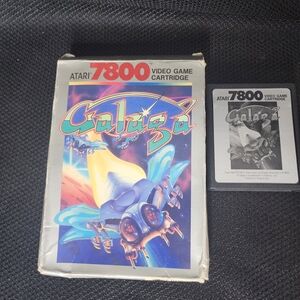 Atari 7800 Galaga Video Game Cartridge - Blue and Black